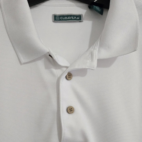 Cubavera White Polo Shirt Men's Size XL Short Sleeve Office Golf Relax - Picture 6 of 13